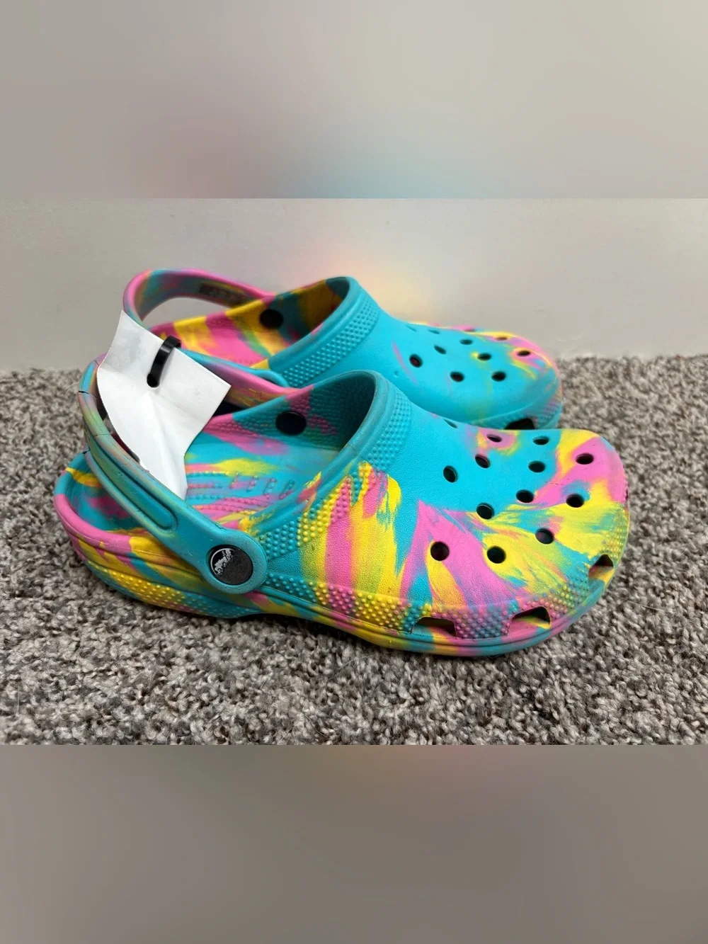 Crocs Waterproof Tie-Dye Clogs - Bright Multi Color Size J3